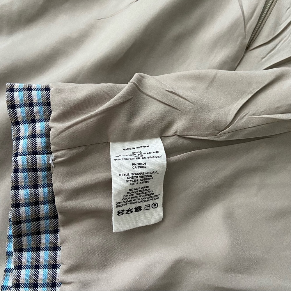 Theory Square Neck Check Mini Dress - image 7